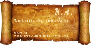 Martiniczky Adrián névjegykártya